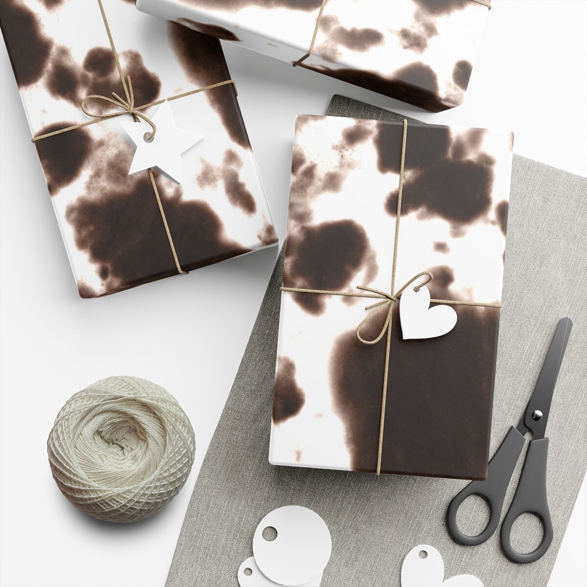 Cow Print Cowhide Christmas Birthday Gift Wrap Wrapping Paper Etsy