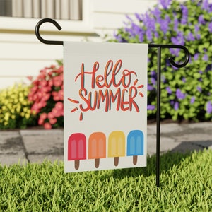 Hello Summer Popsicles Garden Yard Flag