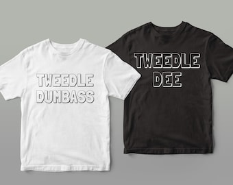 Tweedle Dee und Tweedle Dumbass Paare Passendes Halloween Unisex Jersey Kurzarm-Shirt