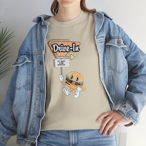 Retro Drive-In Movie Snack Pals Unisex Heavy Cotton Tee