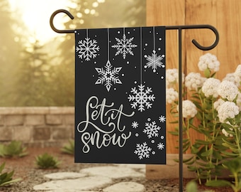 Let it Snow Winter Snowflakes Garden Yard Flag