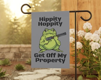 Hippity Hoppity Get Off My Property Garden Yard Flag