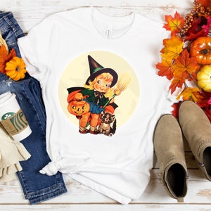 Vintage Halloween Mid-Century Theme Unisex Jersey Short Sleeve Shirt