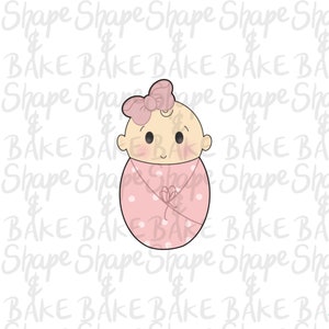 Girl swaddled cookie cutter
