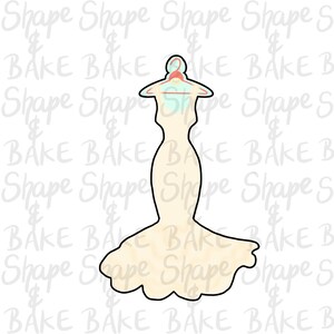 Frilly fitted dress cookie cutter
