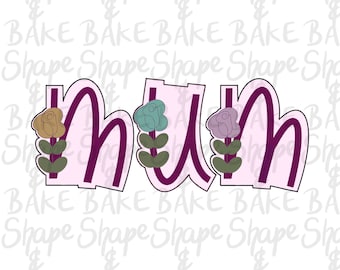 Floral mum set cookie cutters ( 2 cutters )