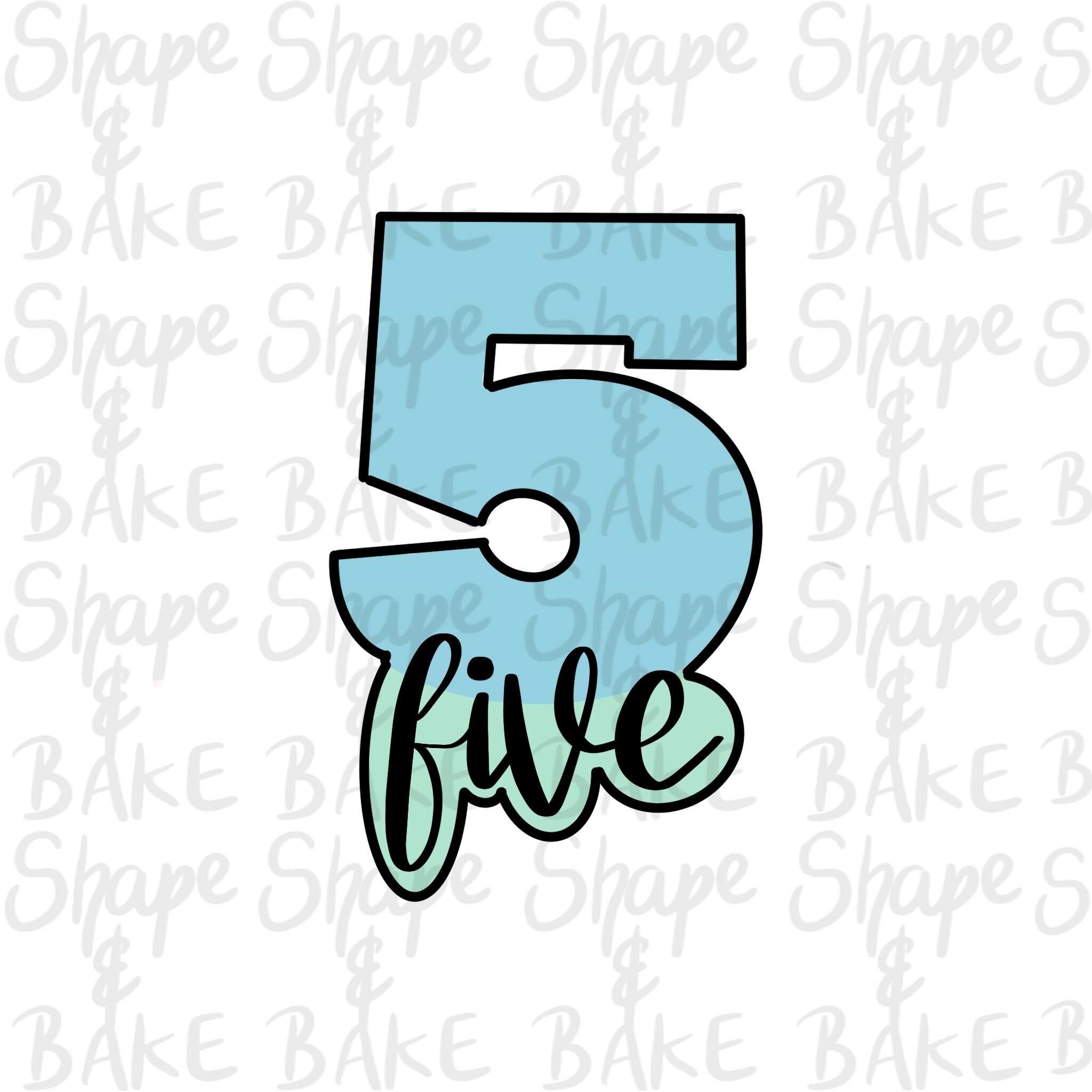 Number Five with wording cookie cutter Etsy