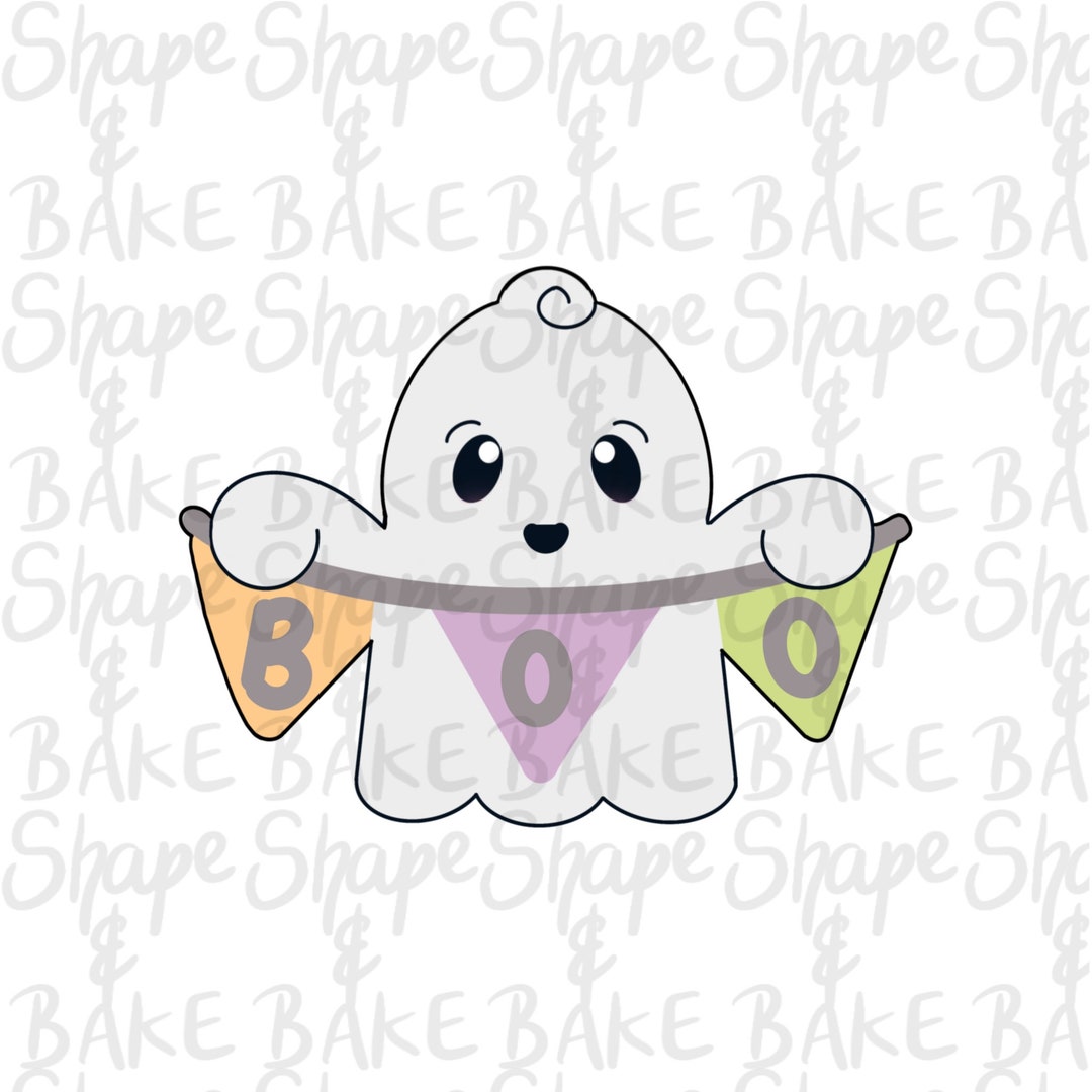 Ghost With a Banner Cookie Cutter - Etsy
