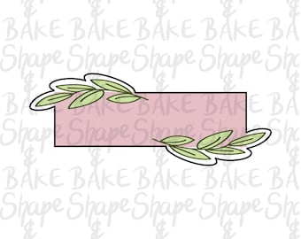 Leafy stick rectangle cookie cutter
