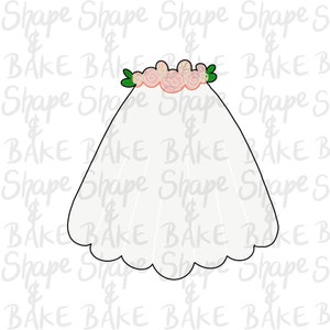 Floral veil cookie cutter