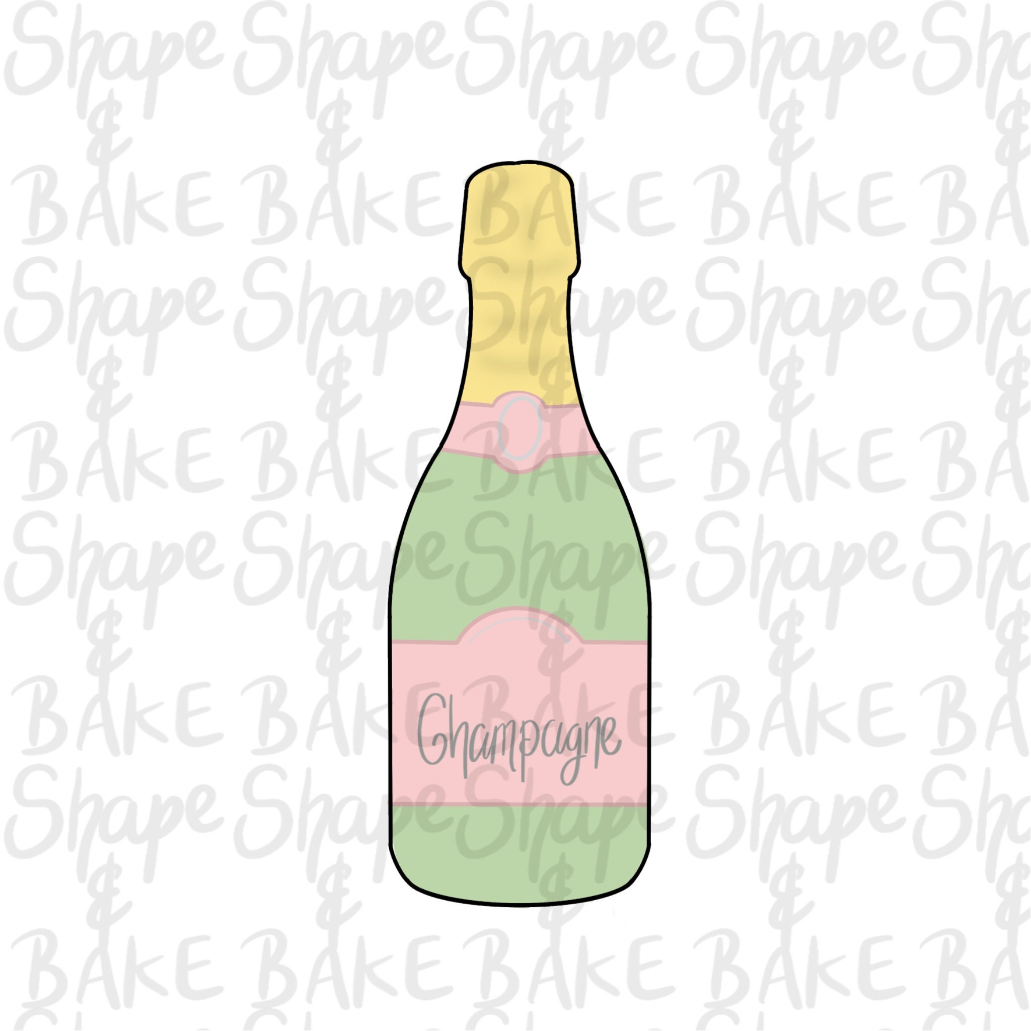 Champagne bottle cookie cutter