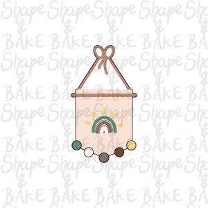 Pom pom hanging banner cookie cutter