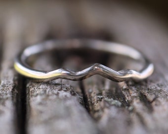 14k Gold Mountain Peaks, Yellow, Rose, or White Gold - Women's Ring, Dainty Band, Solid Gold, Handcrafted Mountain Ring