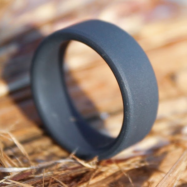 Matte Black Titanium Ring - Classic mens wedding ring, simple mans wedding band, matte finish