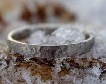 Hammered Titanium - Women's Stackable Band, Wedding Band, Rustic, Distressed, Dainty Ring, Simple, Promise Ring