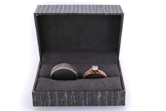 Premium Black HardWood Ring Box, 2 1/4” x 2” x 1 3/4”H (HWR3-BK) - Ed's Box  & Supply Inc.