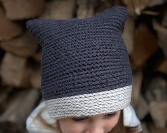 Crochet Pattern - Like A Fox Double Brim Beanie, Hat, Toque