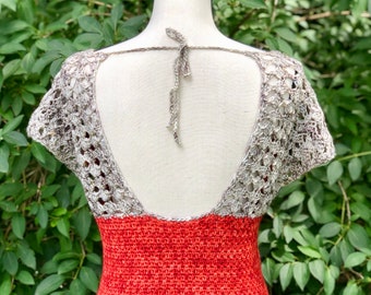 Crochet Pattern - The Melanie Tee, Open Back Top