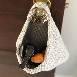 Crochet Pattern Hair Tool, Styling Tool Hanging Basket, Wall Decor, Hanging Storage image 3