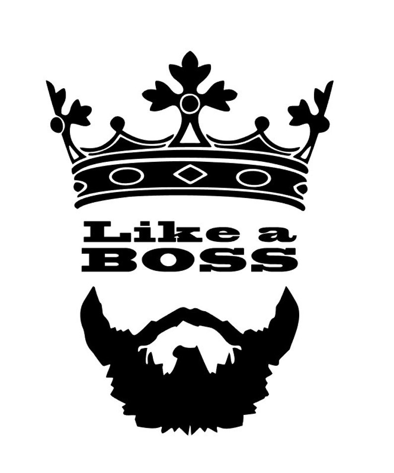 King Cool Beard Crown Like a boss silhouette svg cut file ...