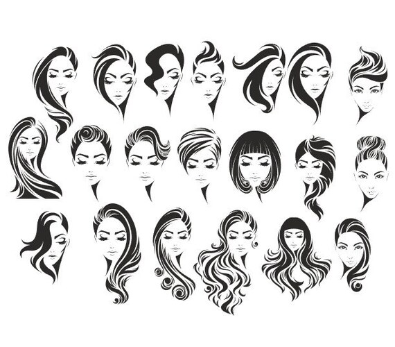 Hair Cut Svg Fashion Hair Woman Head Woman Face Svg Woman Etsy