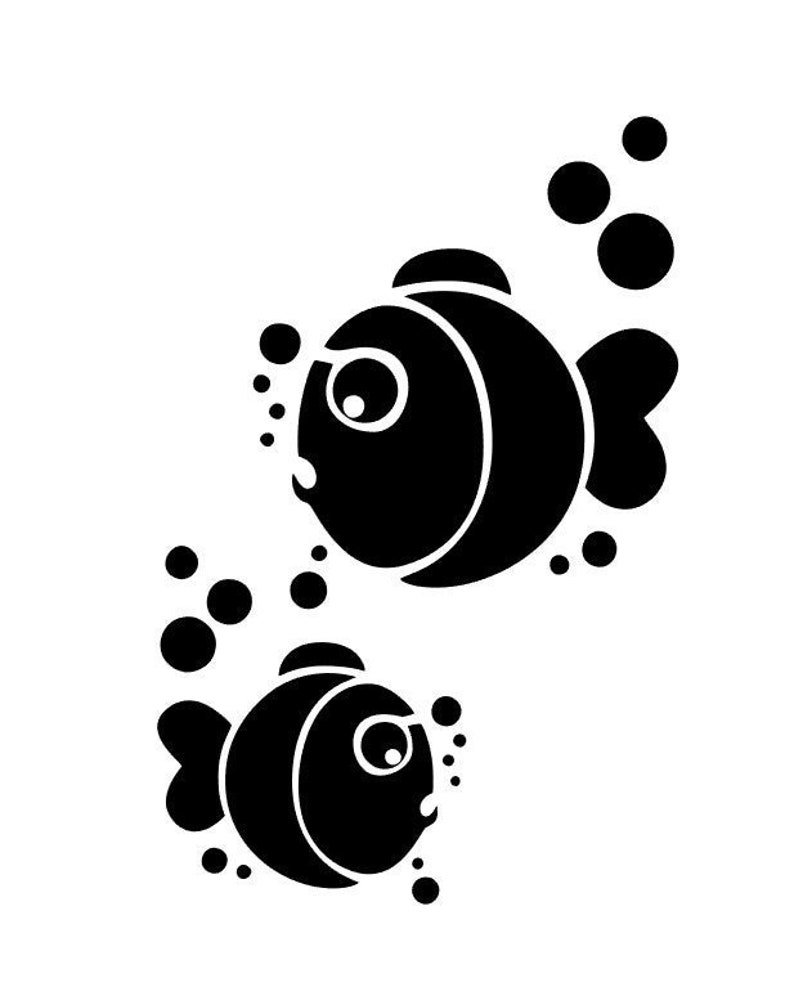 Download Funny baby fish with bubbles silhouette svg cut file ...