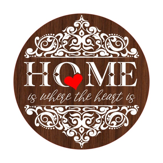 Download Welcome Home Where the heart is round sign svg silhouette ...