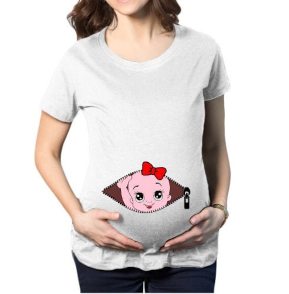 Download Baby Zipper Funny Pregnant Shirt Baby Peeking Svg Maternity Etsy