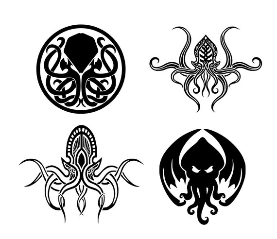 Kraken, cthulhu, octopus silhouette svg cut file. Vector clipart for use with Silhouette Cameo, Cricut, DIE cut machines, instant download