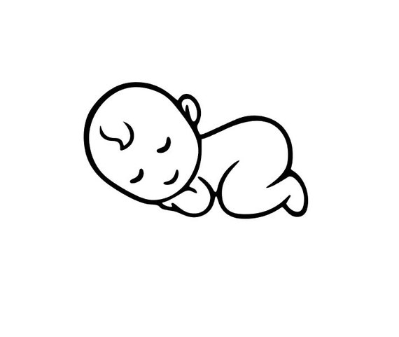 Download Cute Toddler Newborn Baby Sleeping Silhouette Svg File Etsy