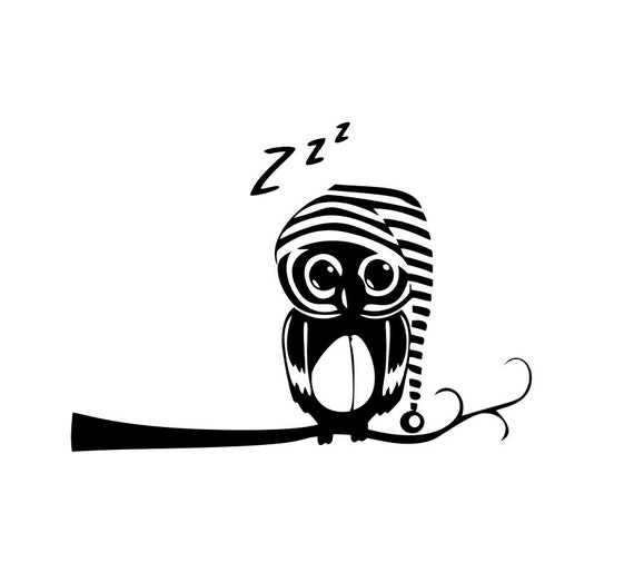 Download Free Cute Sleepy Owl Svg Silhouette Design Cut File Digital Art Etsy SVG Cut Files