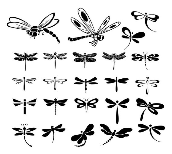 Download 24 Dragonfly Clipart Cute Dragonfly Svg Silhouette Design Cut Etsy