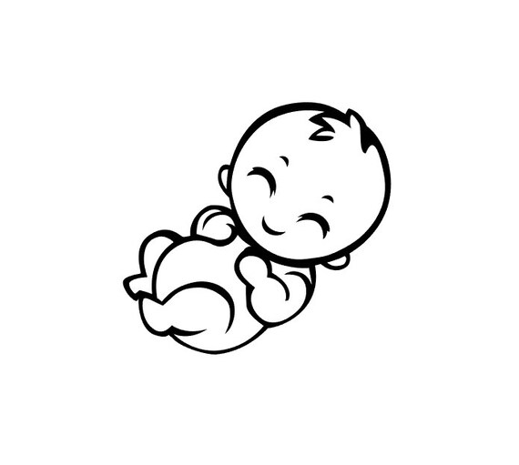 Download Cute Toddler Newborn Baby Smiling Laughing Silhouette Svg Etsy