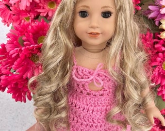Pink crochet doll dress