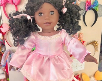 Pink satin doll dress