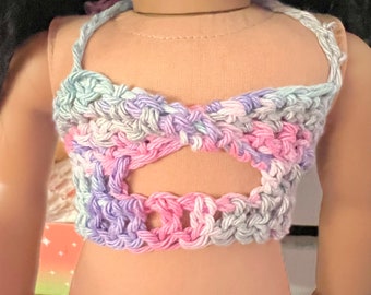 Crochet mermaid twist doll shirt