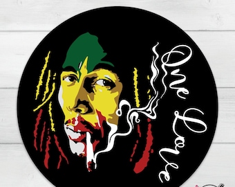 Bob Marley One Love Vinyl Sticker Laptop Sticker Glossy Sticker Decal