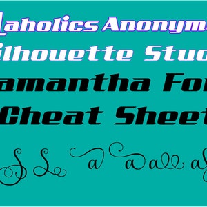 Samantha Font Glyph Guide