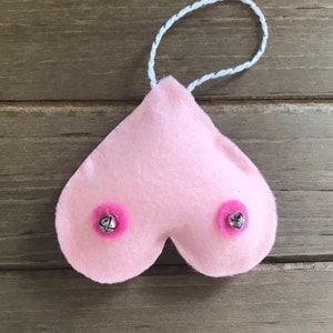 Naughty Bits – Mini Merry Titsmas Boob Ornament, Funny Adult Xmas Gift, Gag Gift for Her, Naughty Stocking Stuffer, White Elephant