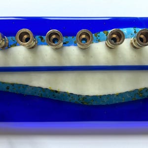 Fused Glass Menorah, Modern  Menorah, Chanukah Gift