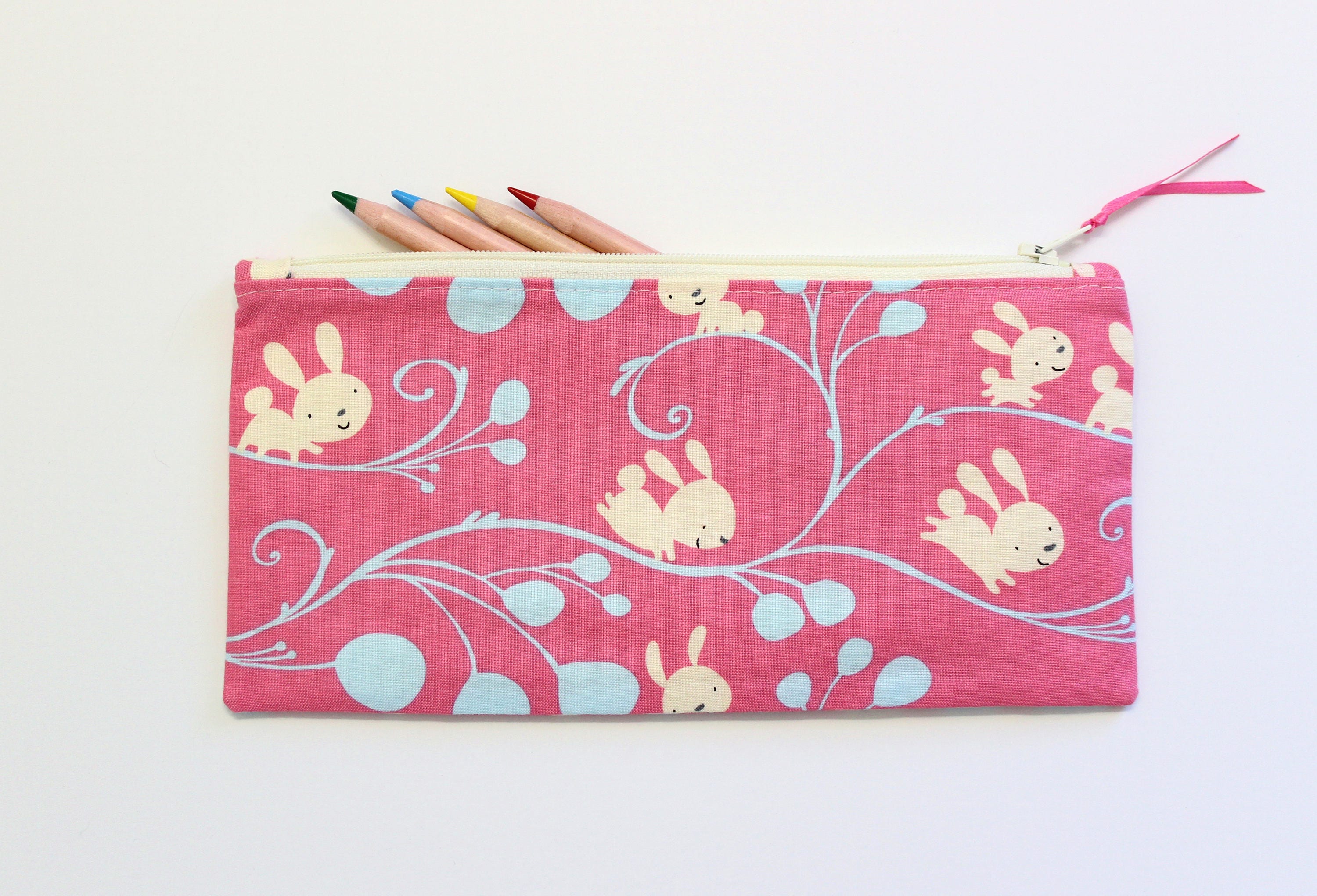Rabbit Pencil Case Gifts For Girls Rabbit Zipper Pouch Etsy