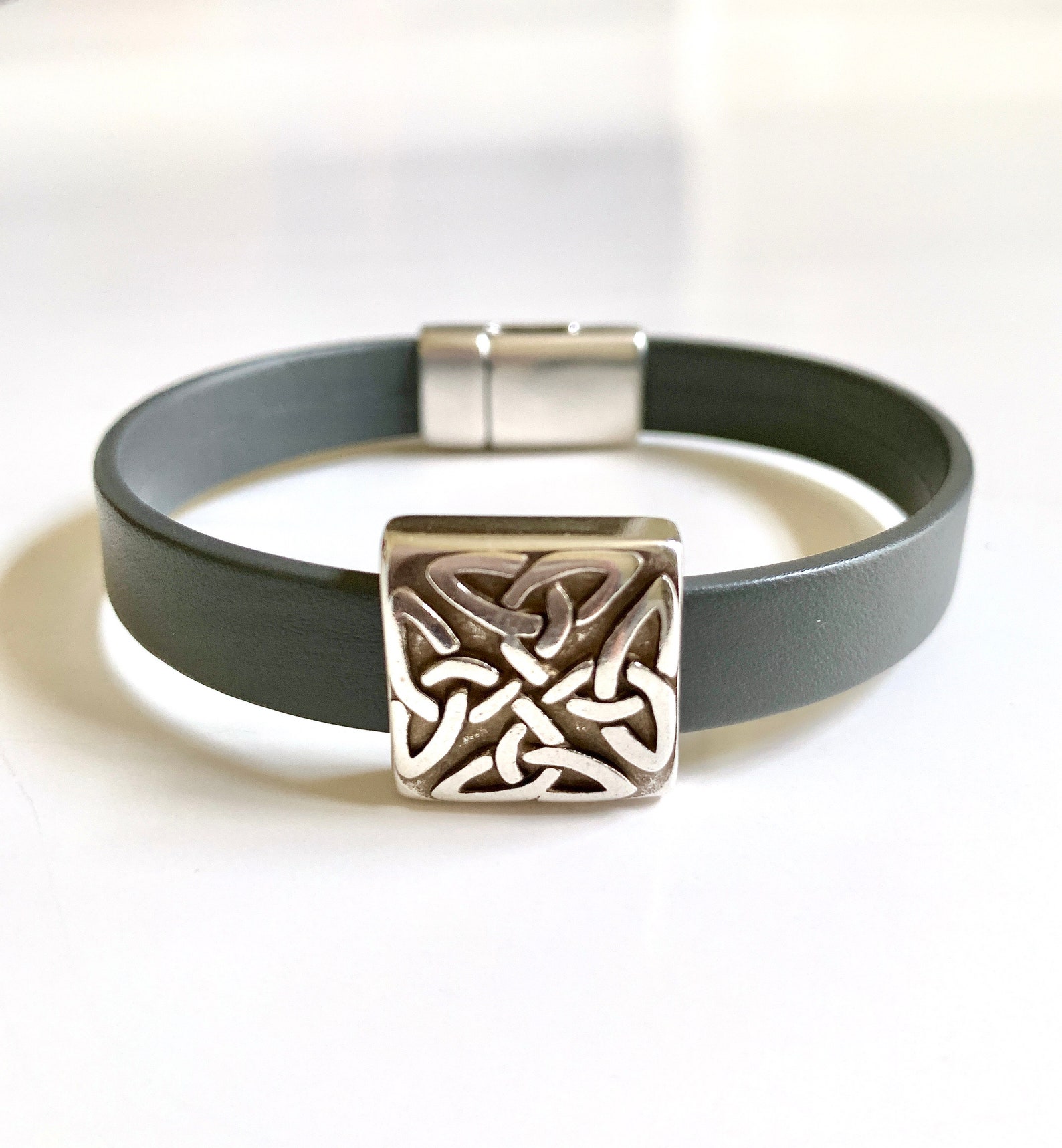 Women's Leather Celtic Cuff Bracelet Celtic Knot Slider | Etsy