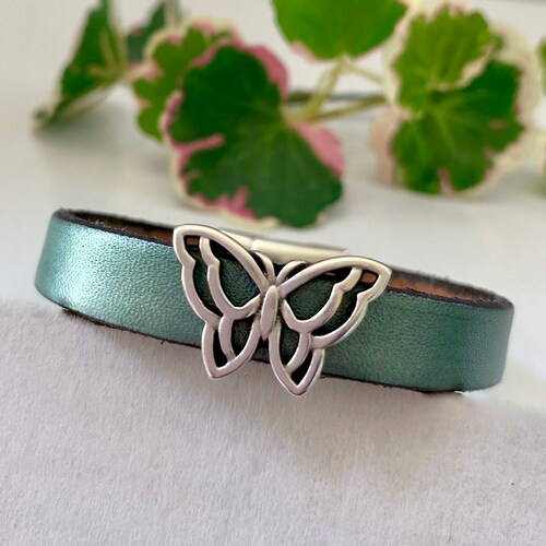 White Leather Butterfly Cuff Bracelet Butterfly Jewelry. Etsy