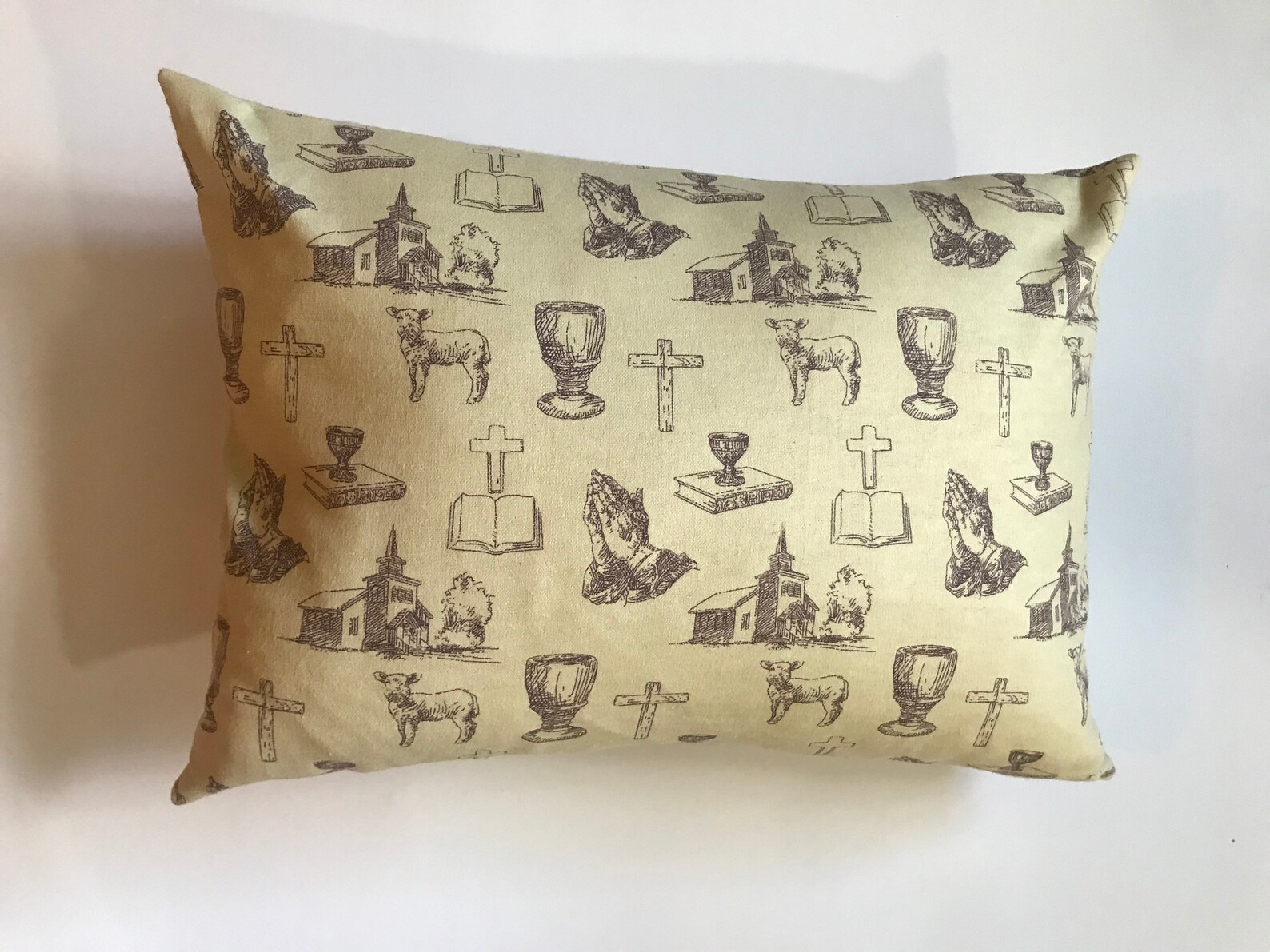 Handmade Prayer Pillow Praying Hands Cross and Church Etsy Sweden