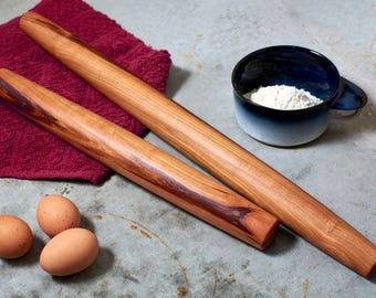 Classic Rolling Pin Hand Turned with New England Black Cherry, French Style