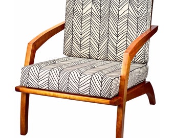 Hardwood Lounge Chair, Cherry and Walnut Handmade Chair