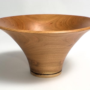 Cherry Wood, Lily Shaped Bowl, Handmade in Rhode Island