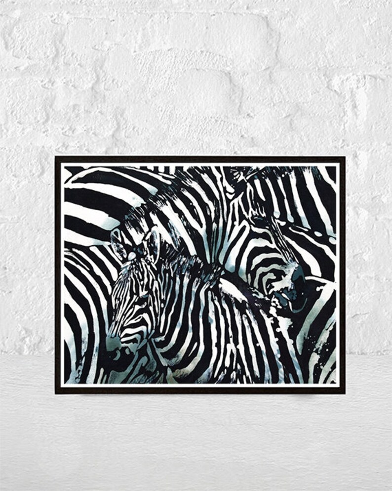 Zebra Print Black And White Art Animal Room Decor Wall Home Nursery
