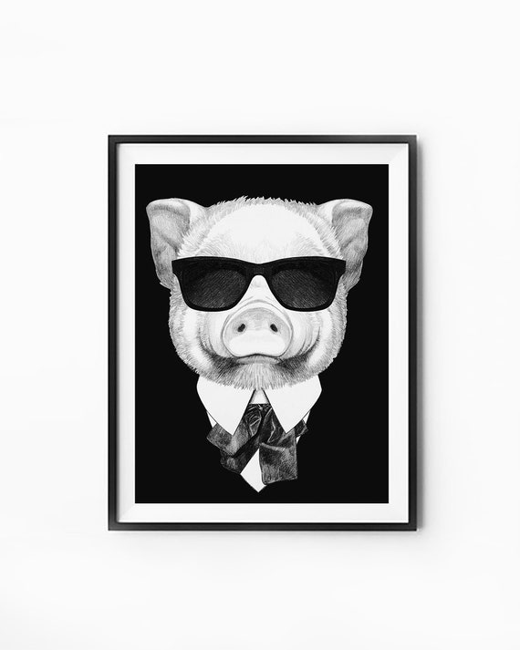Pig Painting Pig Wall Art Pig Prints Pig Posters Pig Etsy