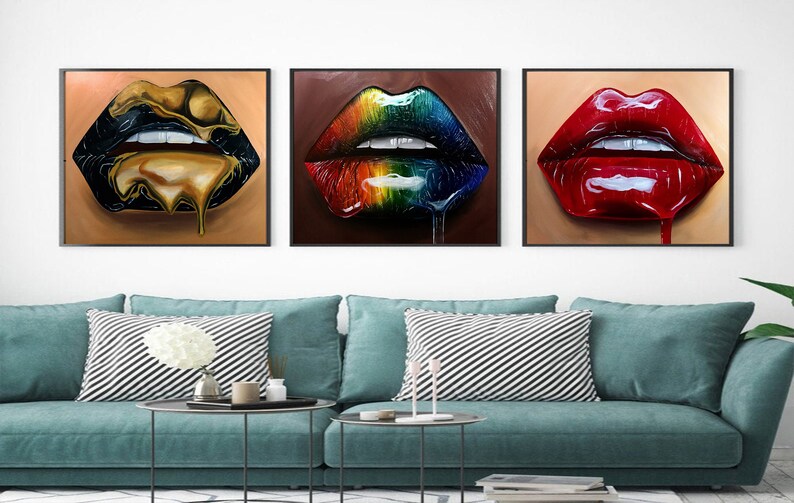 Lips Wall Art Lips Poster Lip Wall Art Lips Print Lip Etsy